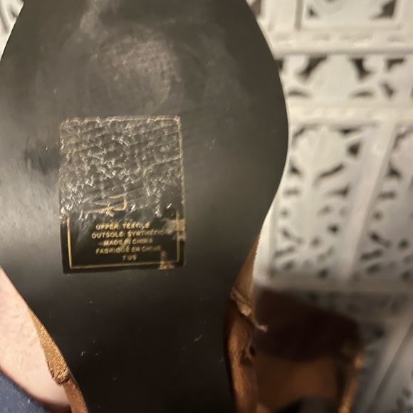 MONACO Simply lovely brown & tan suede style chunk heel zip up tall boots - Picture 6 of 7